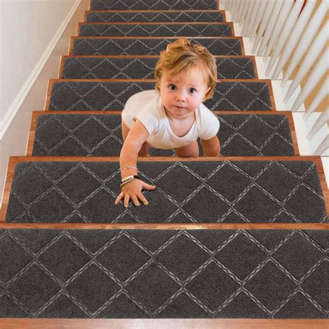 Seloom Upgraded 9" x 36" Stair Treads for Wooden Steps- Carpet Non-Slip