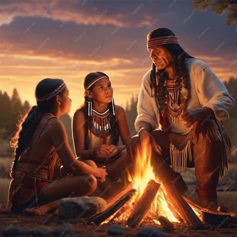 Premium Photo | A Native American storyteller sharing tales around a
