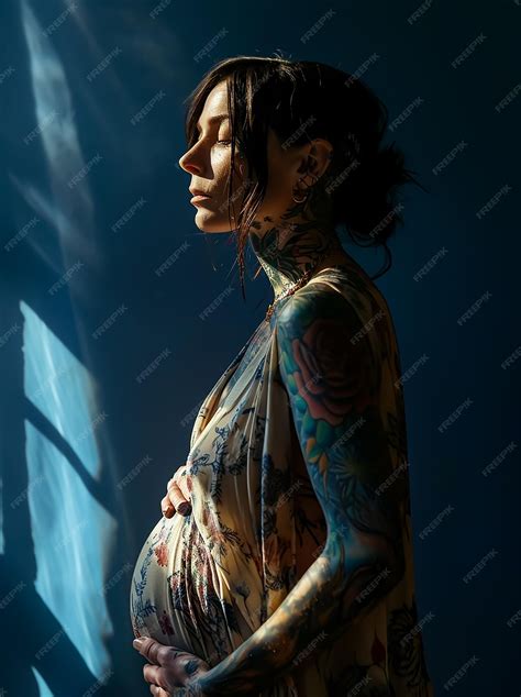 Premium Photo | Hot Sexy Tattoo Pregnant mother in fashion style