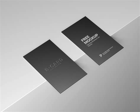 Top Side View of 2 Vertical Business Cards Mockup Free Download ...