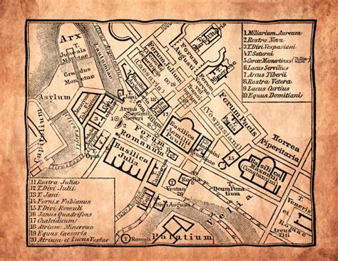 map  roman forum stock  pictures royalty  images