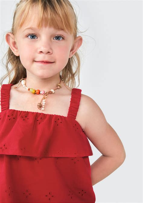 Blusa Bata Infantil Menina Toddler Com Babado - Vermelho | Hering
