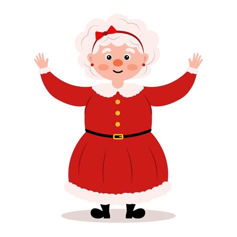 Happy Mrs. Claus. Santa's wife Mrs. Claus. Vector illustration
