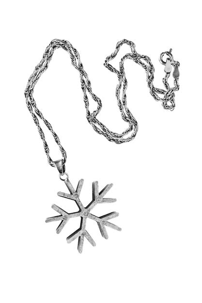premium photo silver necklace isolated