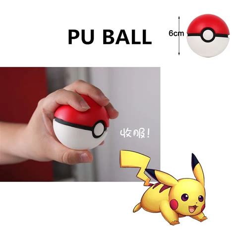 6CM Pikachu Ball Pocket ball Pocket monster PU Bouncing ball Pokeball ...
