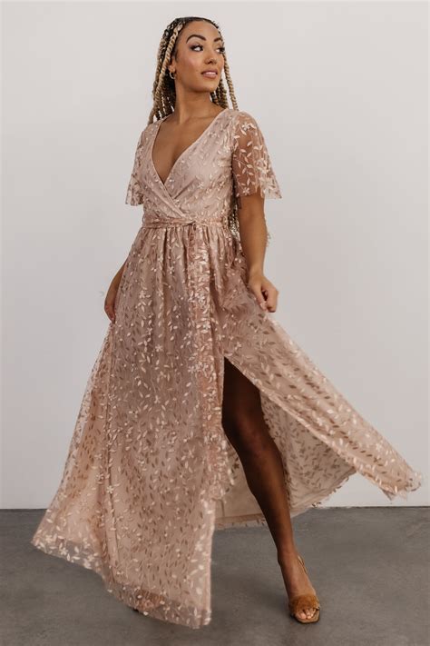 Marseille Embossed Maxi Dress | Champagne | Baltic Born