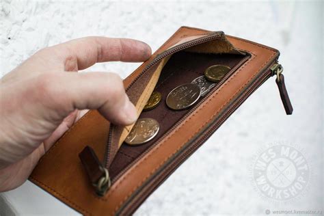 Кошельки и визитницы ручной работы. Кошелёк Клатч кожаный плоский БАЛИ ...