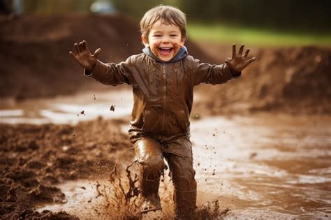 Premium Photo | A joyous young boy can be seen happily playing and ...