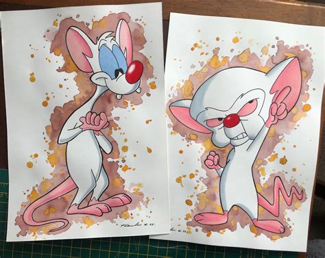 Pinky and the Brain Pencil Drawing / Painting X 2 .fan-art A4 - Etsy UK