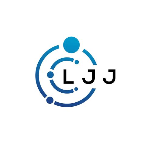 Diseño de logotipo de tecnología de letras ljj sobre fondo blanco. ljj