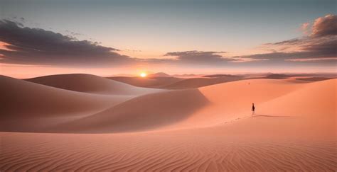 Premium AI Image | Desert landscape in the sunset sky