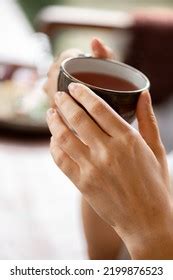 womans hands hold cup tea stock photo  shutterstock
