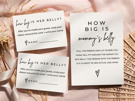 How Big is Mommy's Belly, Baby Trivia Shower Game Template, Baby Shower