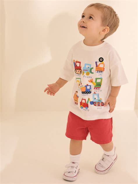 Buy White Digger Short Sleeve Interactive Appliqué T-Shirt (3mths-7yrs