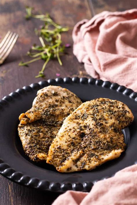 Juicy Air Fryer Thin Chicken Breasts - always use butter