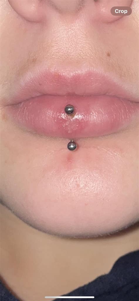 Is my vertical Labret infected? : r/piercing