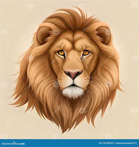 Lion Art, Sketch, Shape or Portrait Isolated on Background. Stock