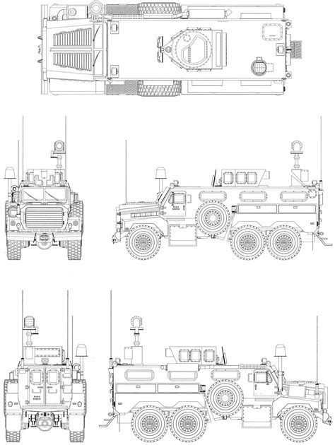 Cougar MRAP Blueprint - Download free blueprint for 3D modeling