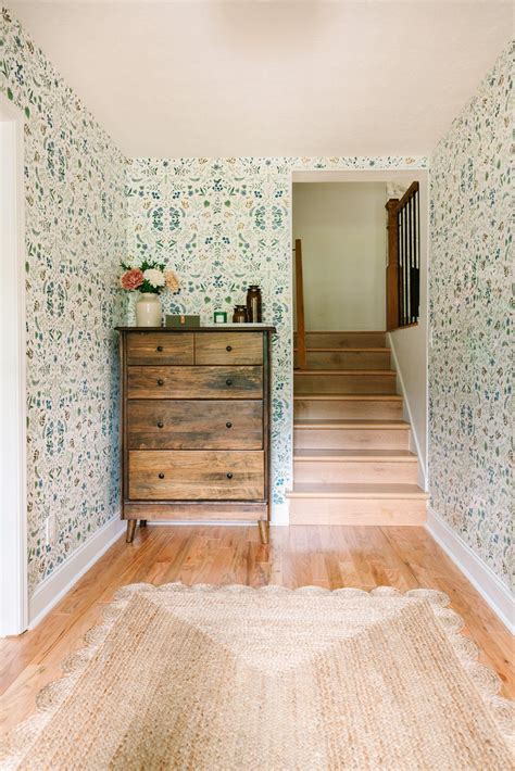 Foyer Wallpaper Installation + Entryway Styling Tips