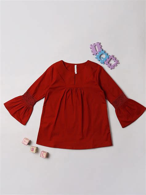 Buy Pantaloons Girls Bell Sleeves Cotton Top - Tops for Girls 24488942 ...