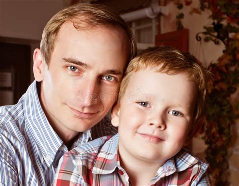 portrait father  son stock image image  interior