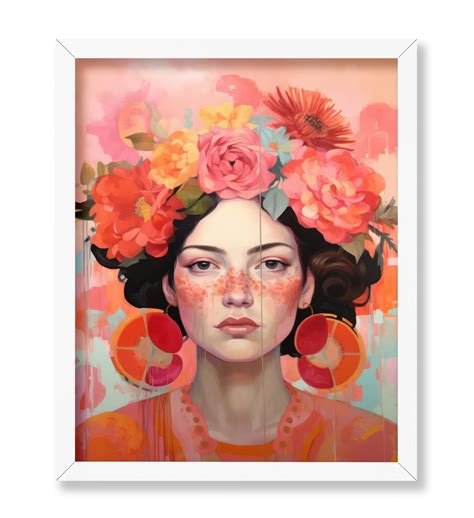 poster master woman poster retro portrait print flower art pastel