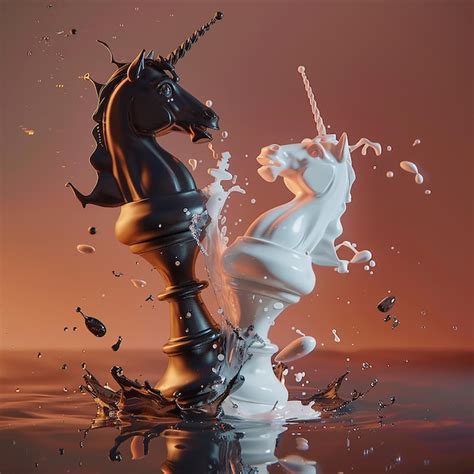 Premium Vector | A realistic photo of two chess pieces colliding