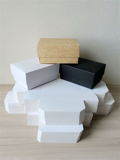Коробка 9x13x6 см, для карт, крышка+дно, крафт с белым оборотом купить ...
