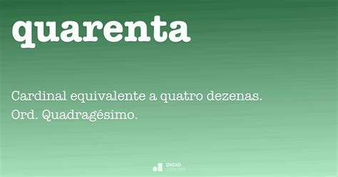 Quarenta Pessoas - Quarenta - Dicio, Dicionário Online de Português
