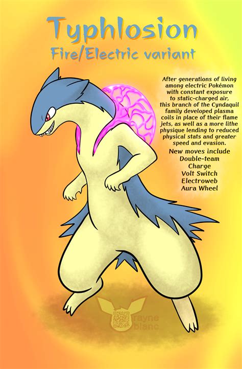 Typhlosion (fire/electric regional variant) by AlbinoRayneDeer