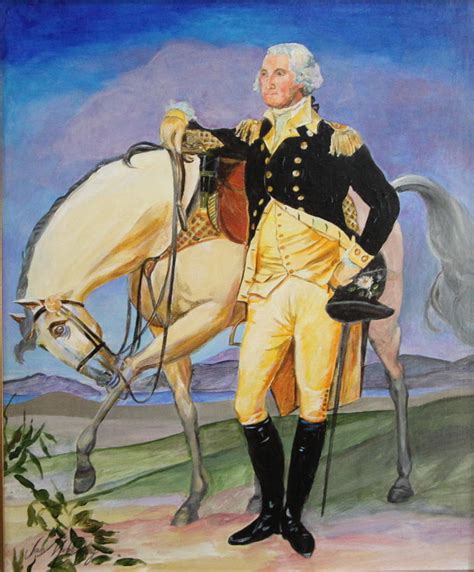 Washington and His Horse Painting by Jan Mecklenburg