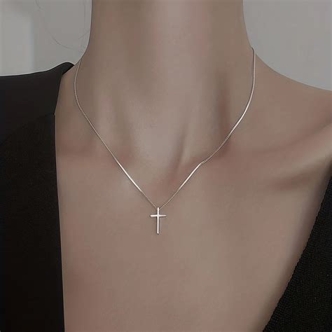 Ожерелье с кулоном-крестом в минималистическом стиле, 1 шт. | AliExpress