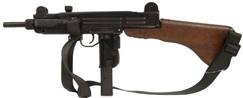 Deactivated Uzi Submachine Gun with vehicle mount