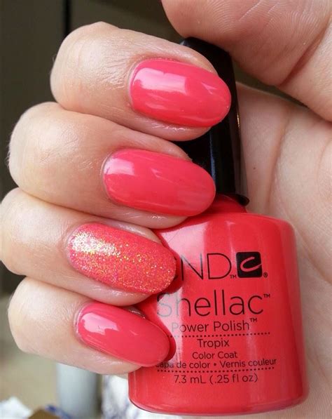 CND Tropix & coral glitter | Cnd shellac colors, Shellac colors ...