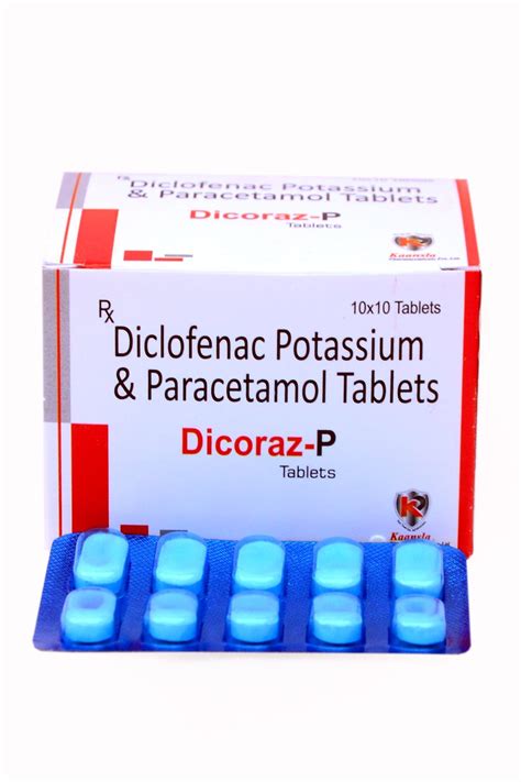 Dicoraz-P Diclofenac Potassium And Paracetamol Tablets, Prescription