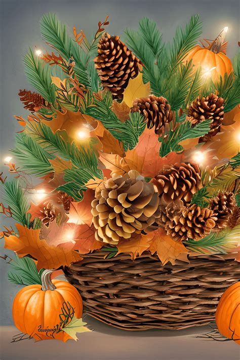 Beautiful Thanksgiving Cornucopia Basket · Creative Fabrica