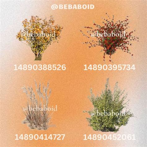 Fall-inspired Bush Decals for Bloxburg