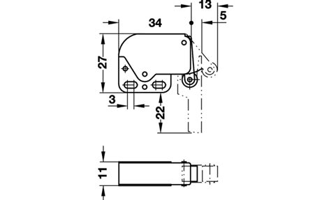 Пружинная - нажимная защелка для люка Mini Latch, с белой ответной ...