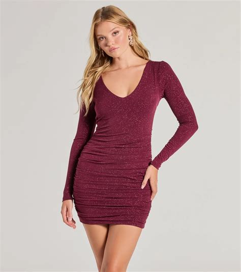 burgundy color dress 1