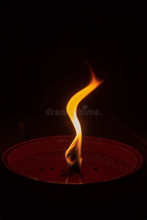 Candle Flame Close Up on Dark Background, Interesting Flame Figure Stock Image - Image of dark ...