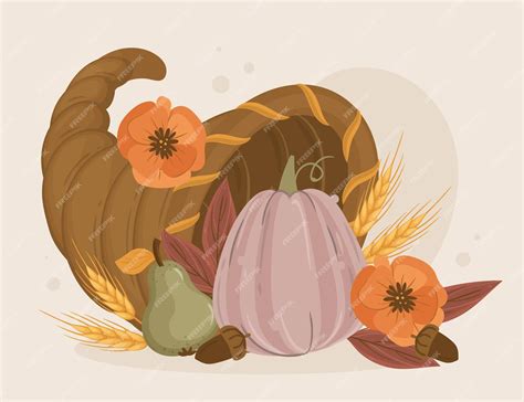 Free Vector | Hand drawn flat cornucopia illustration
