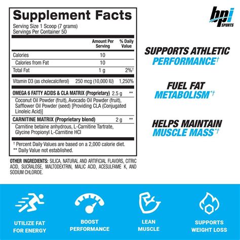 BPI Sports, CLA + Carnitine, Non-Stimulant Weight Loss, 50 Srv | Zone ...