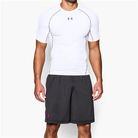 Under Armour Mens HeatGear Compression Top - White - Tennisnuts.com