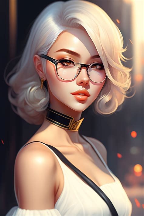 Lexica - Beautiful hot anime girl with short white hair, hot body, full ...