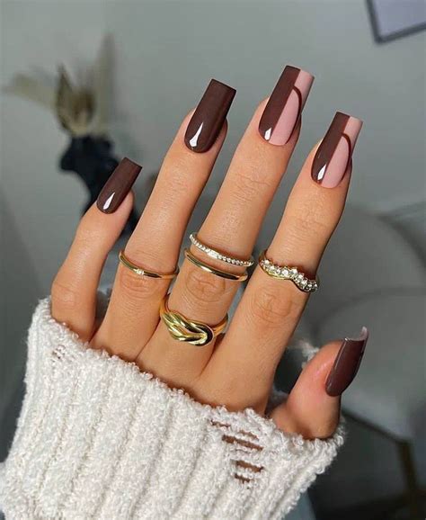 дизайн ногтей | Stylish nails, Brown nails design, Brown nails