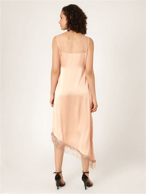 Pink Satin Dress - Idofine Clothing