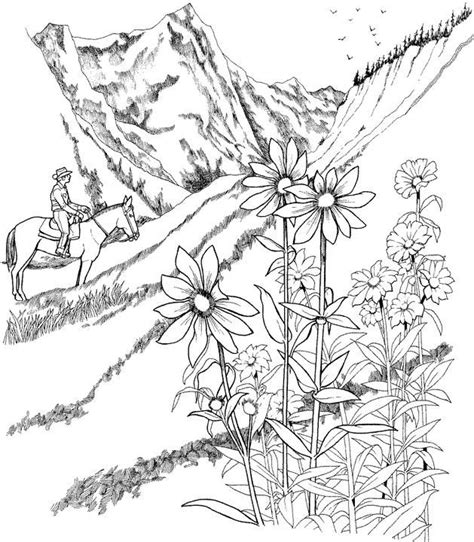 Mountain Scenery Coloring Pages at GetColorings.com | Free printable ...