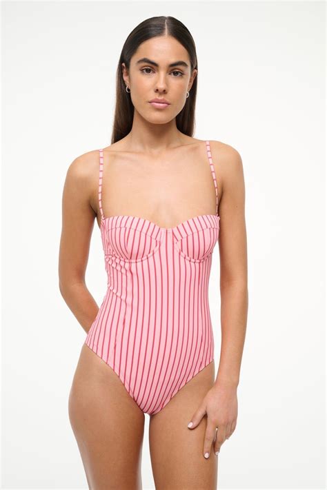 STAUD MAEVE ONE PIECE MONTAUK STRIPE | One piece swim suit 2020s