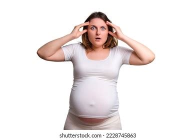 Emotion Horror Shock Pregnant Woman Studio Stock Photo 2228745863 ...