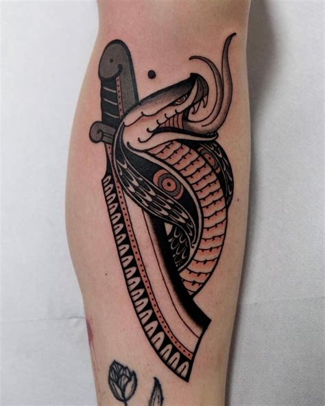 snake leg tattoo 6